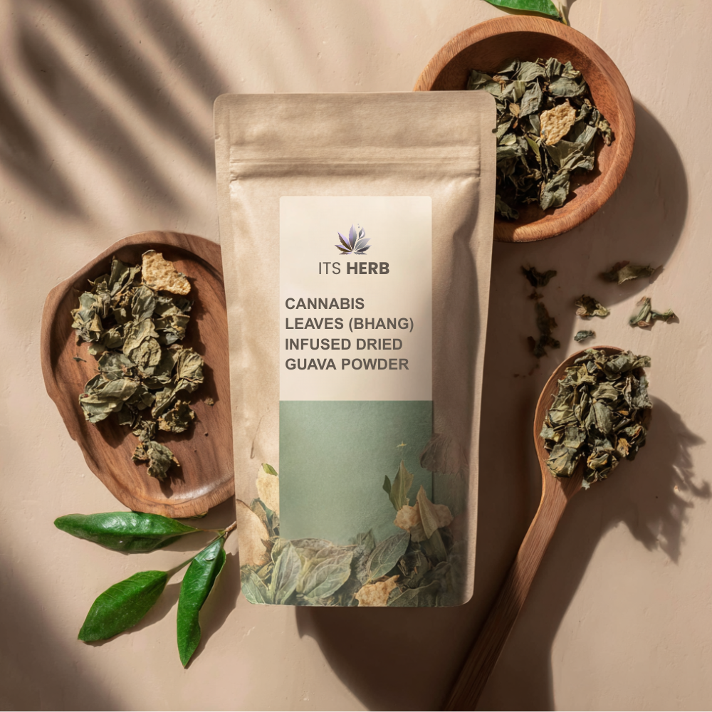 Cannabis Leaves (Bhang) Infused Dried Guava Powder.