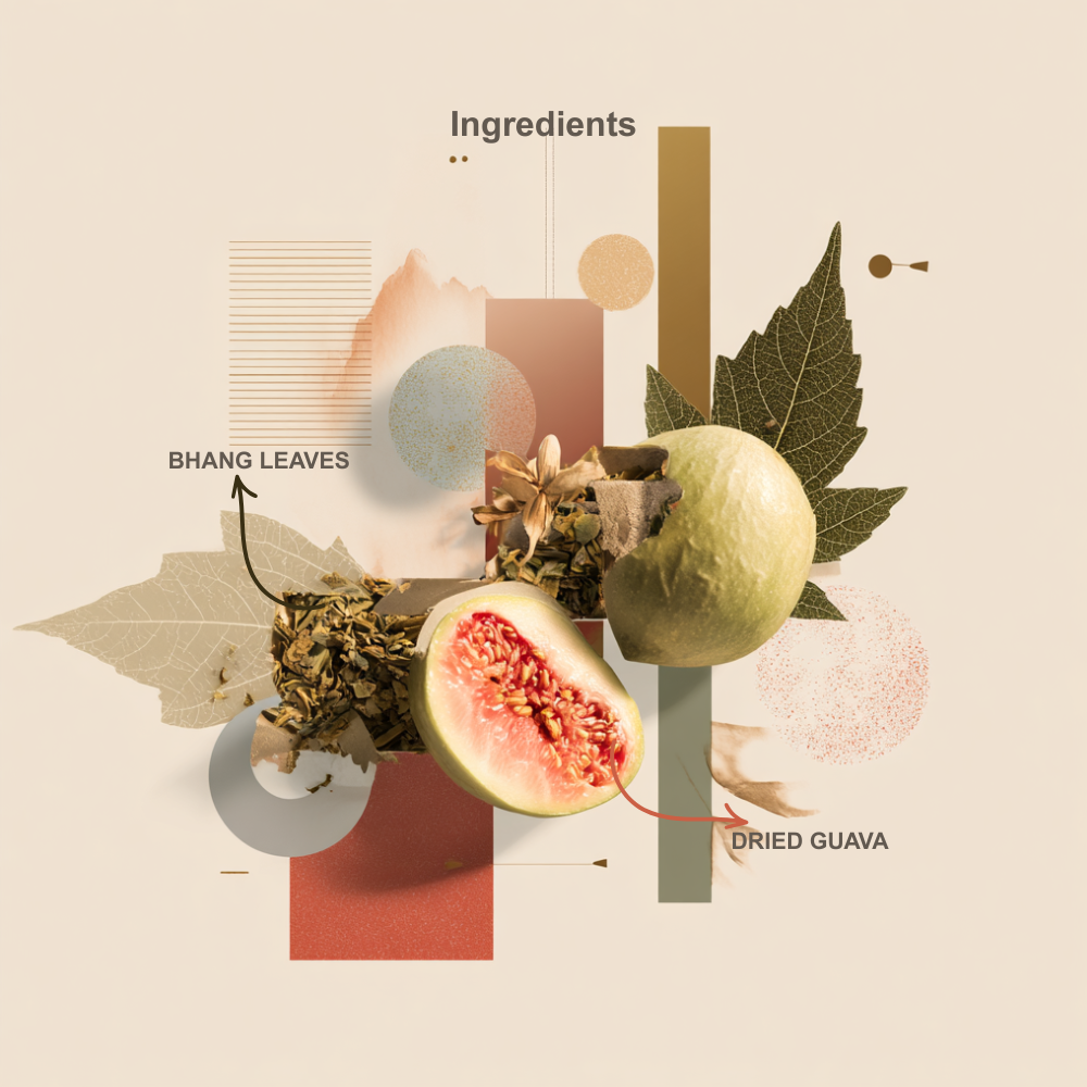 Cannabis Leaves (Bhang) Infused Dried Guava Powder.