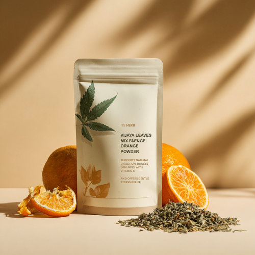 Cannabis Leaves (Bhang) Infused Orange Powder | Herbal Wellness Immunity Booster